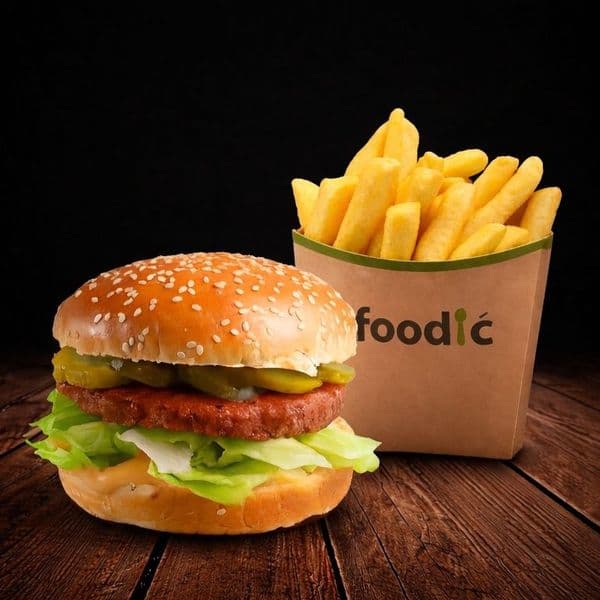 Vege Burger + mali pomfrit